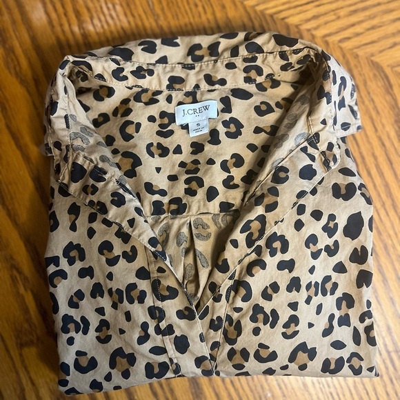 J Crew Leopard Print Long Sleeve Shirt - Picture 1 of 8